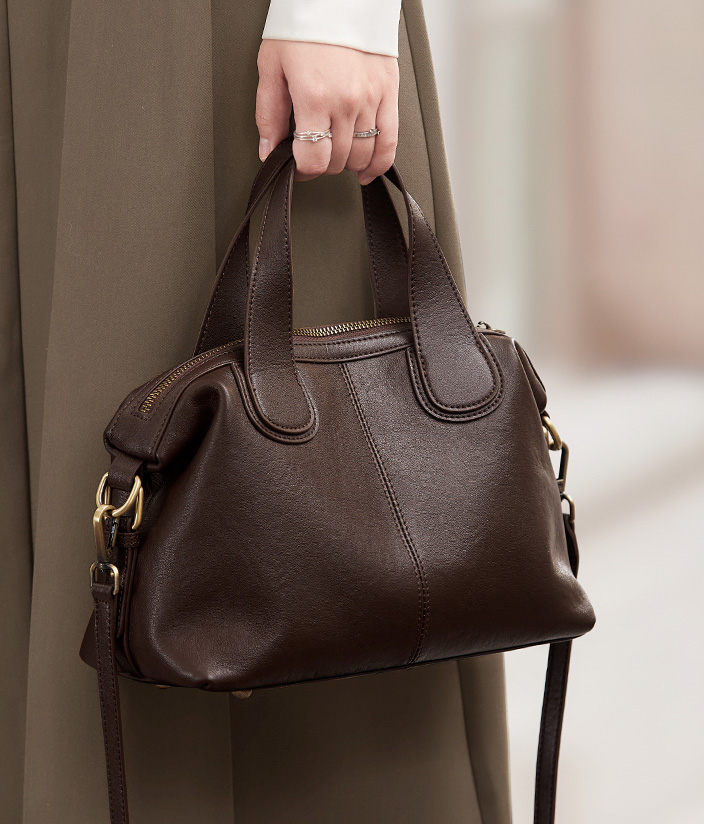 DEEPKEE original nubuck handmade full-grain genuine leather cowhide bag 真皮大容量波士頓包手提包 V92663 號