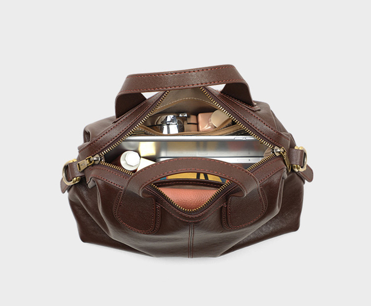 DEEPKEE original nubuck handmade full-grain genuine leather cowhide bag 真皮大容量波士頓包手提包 V92663 號