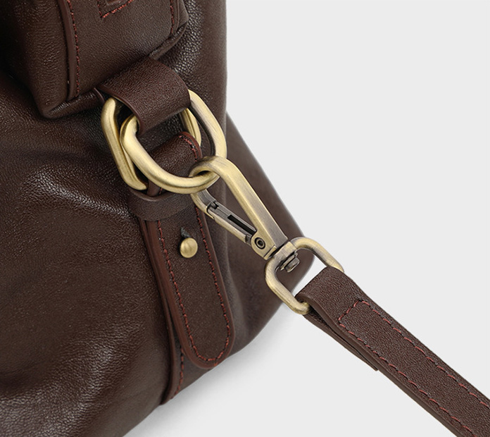 DEEPKEE original nubuck handmade full-grain genuine leather cowhide bag 真皮大容量波士頓包手提包 V92663 號