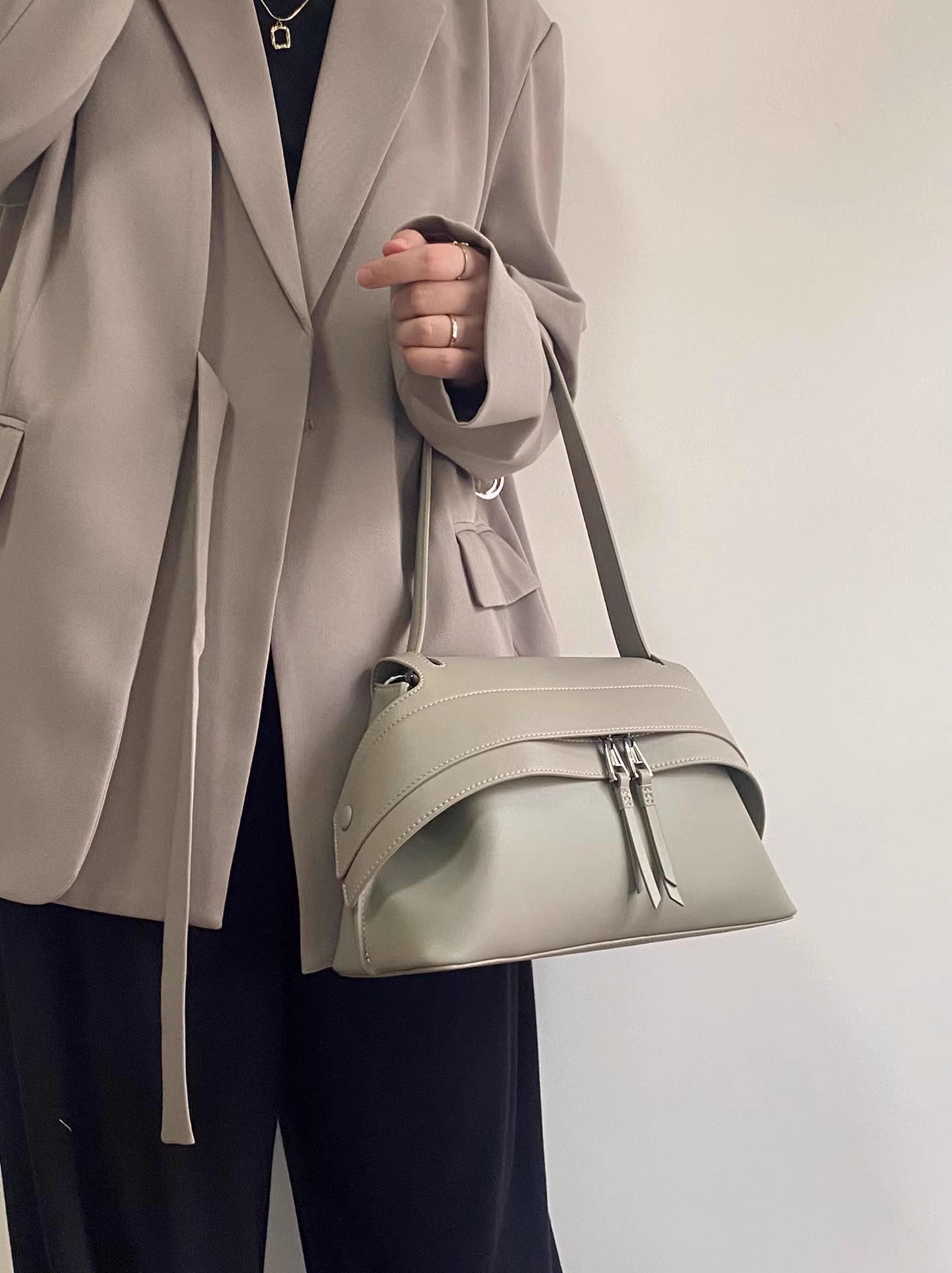 DEEPKEE original nubuck handmade full-grain genuine leather cowhide bag 真皮百搭時尚個性大嘴包 XA2018 號