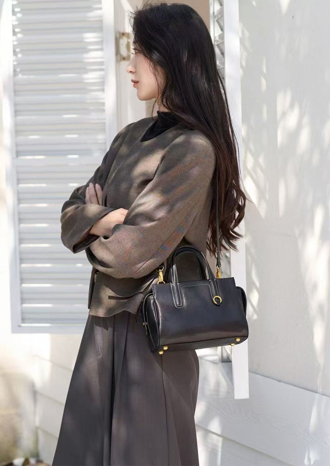 DEEPKEE original nubuck handmade full-grain genuine leather cowhide bag 植鞣革女包新款式 復古高級感 YSI044 號