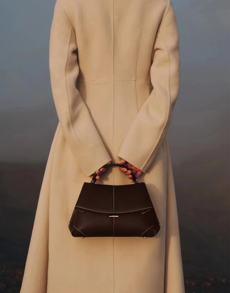 DEEPKEE original nubuck handmade full-grain genuine leather cowhide bag 微笑包法國波靈恩小眾真皮女包 YY-8132 號