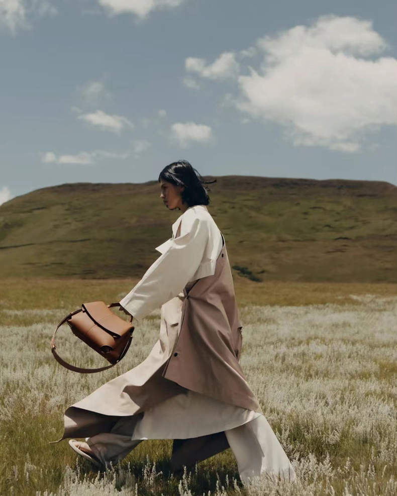 DEEPKEE original nubuck handmade full-grain genuine leather cowhide bag 微笑包法國波靈恩小眾真皮女包 YY-8132 號