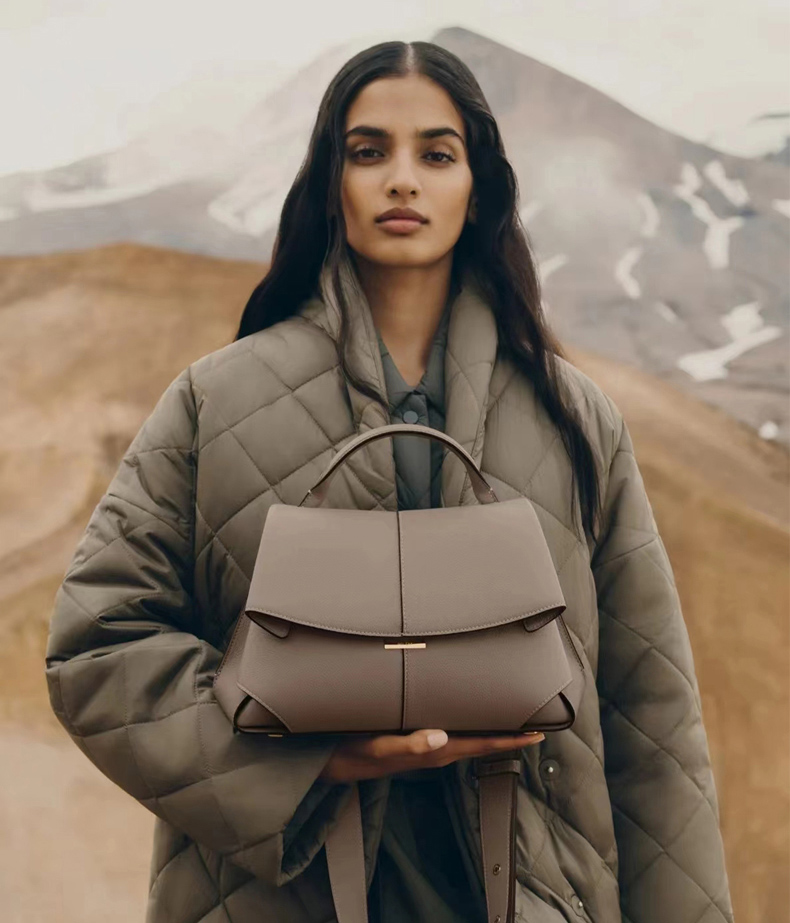 DEEPKEE original nubuck handmade full-grain genuine leather cowhide bag 微笑包法國波靈恩小眾真皮女包 YY-8132 號