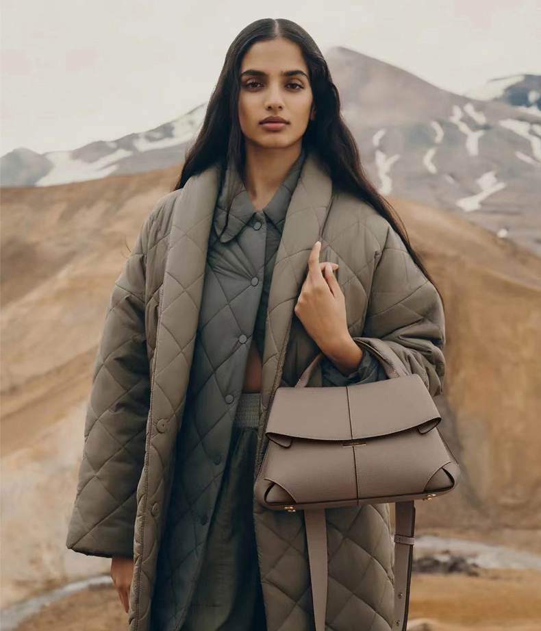 DEEPKEE original nubuck handmade full-grain genuine leather cowhide bag 微笑包法國波靈恩小眾真皮女包 YY-8132 號