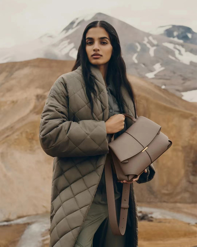 DEEPKEE original nubuck handmade full-grain genuine leather cowhide bag 微笑包法國波靈恩小眾真皮女包 YY-8132 號