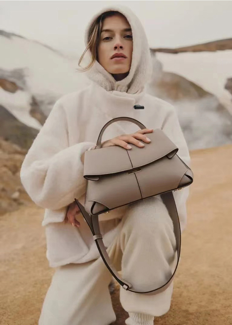 DEEPKEE original nubuck handmade full-grain genuine leather cowhide bag 微笑包法國波靈恩小眾真皮女包 YY-8132 號