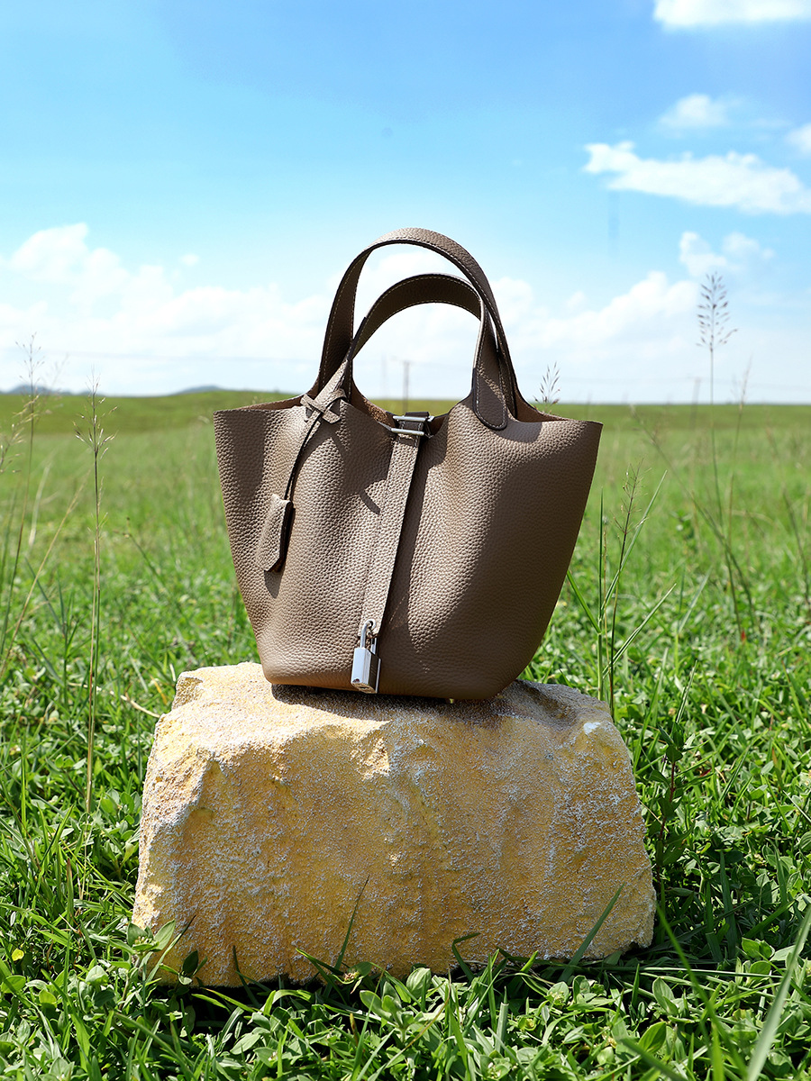 DEEPKEE BAGS 頭層牛皮 經典菜籃包 2120A號