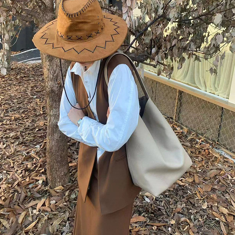 DEEPKEE BAGS ROW 大號荔枝紋購物袋包 6803號