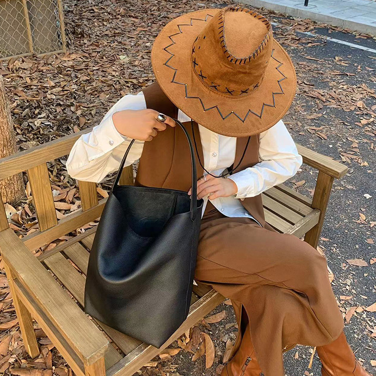 DEEPKEE BAGS ROW 大號荔枝紋購物袋包 6803號