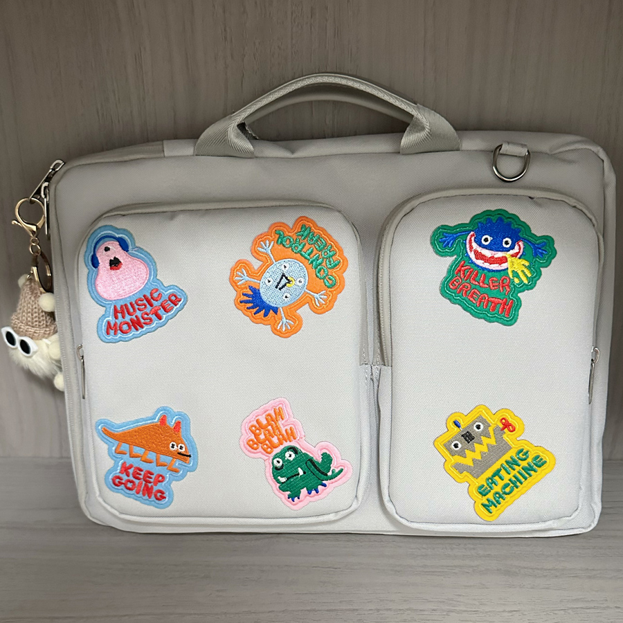 DEEPKEE BAGS 正品卡通怪物貼布電腦包 FF002號