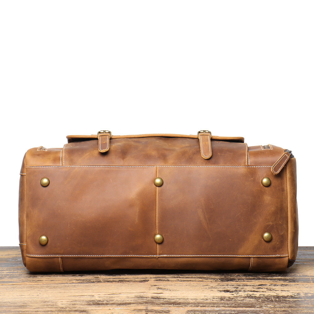 香港狄記手工製作-瘋馬皮行李包1188號