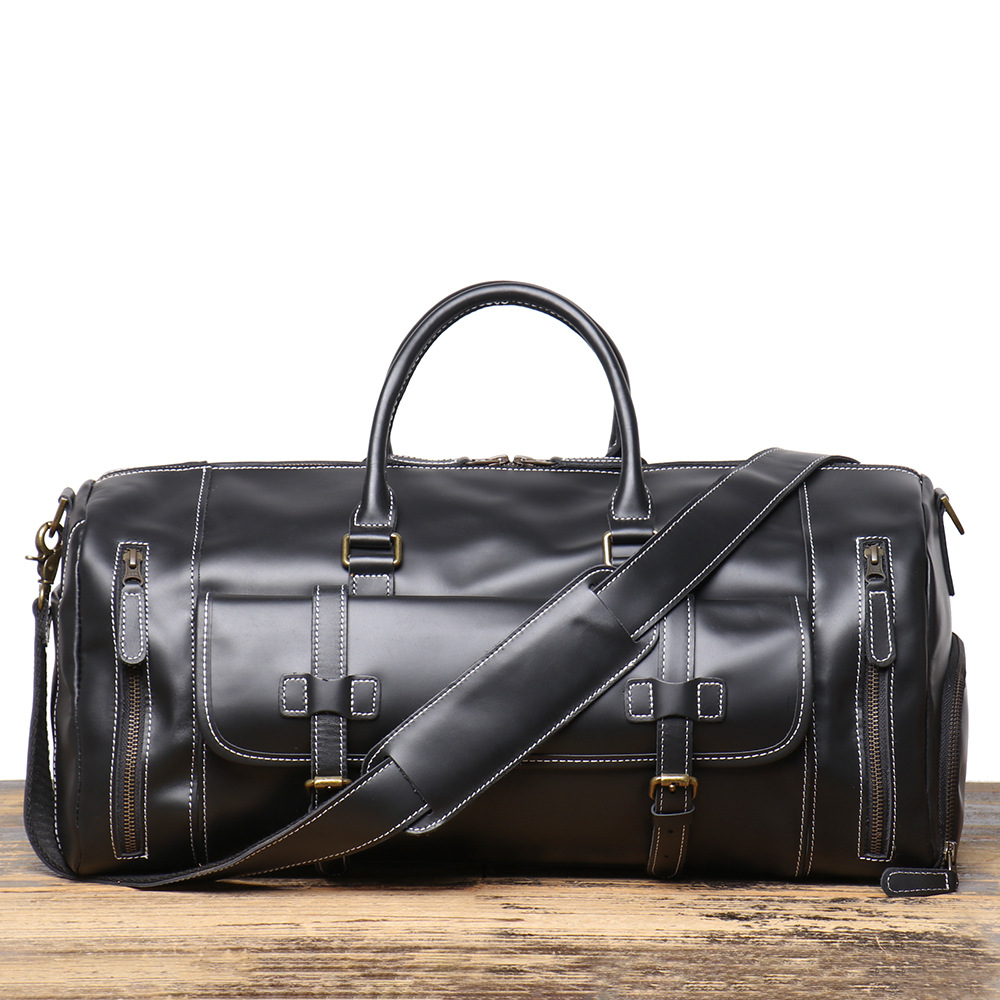 香港狄記手工製作-瘋馬皮行李包1188號