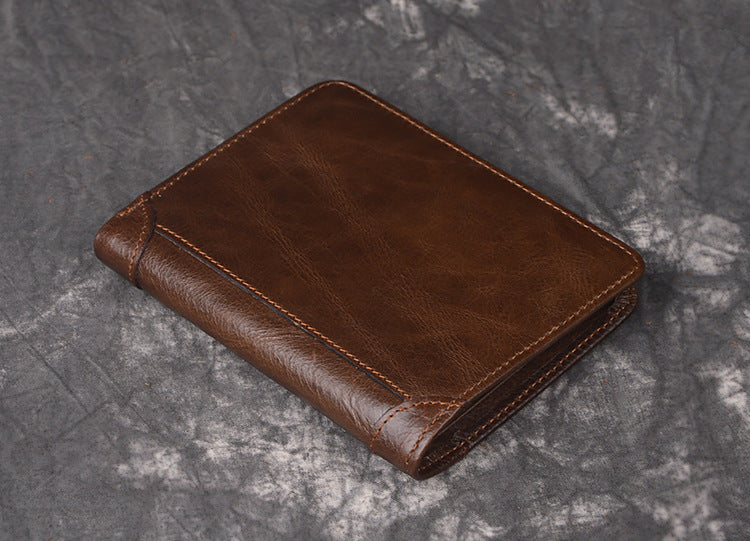 油鞣皮革三折錢包 190號