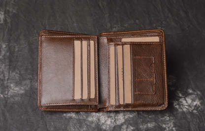 油鞣皮革三折錢包 190號