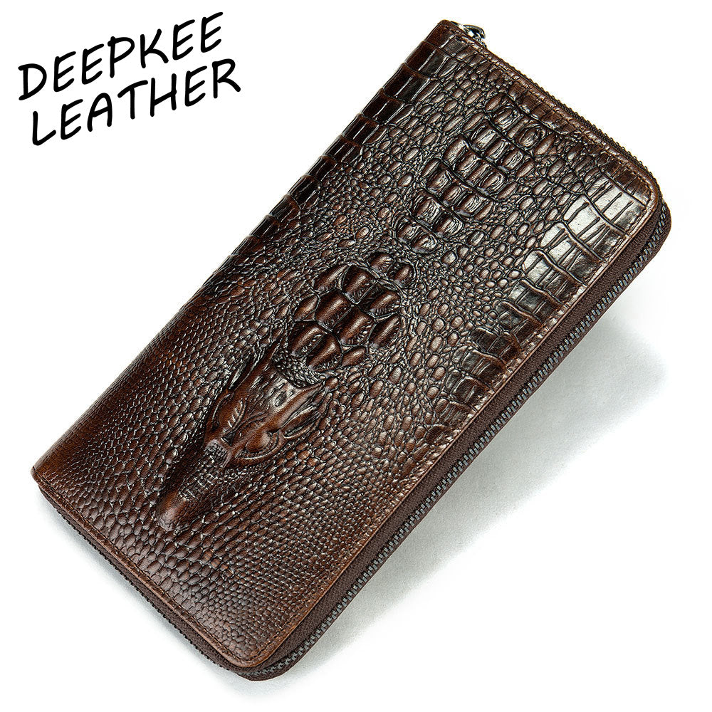 DEEPKEE Handmade Bags 鱷魚紋壓花皮革皮夾 1232號