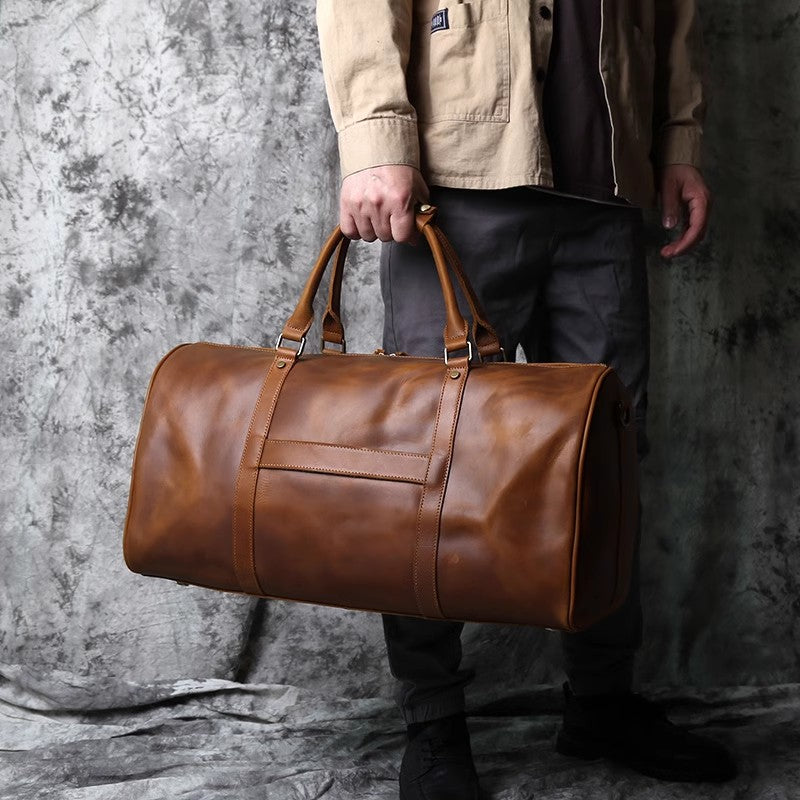 DEEPKEE LEATHER | Wesley Crazy Horse Skin Large Travel Bag No.30181