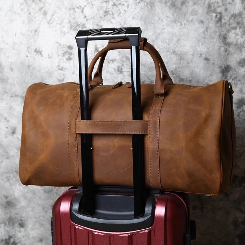 DEEPKEE LEATHER | Wesley Crazy Horse Skin Large Travel Bag No.30181