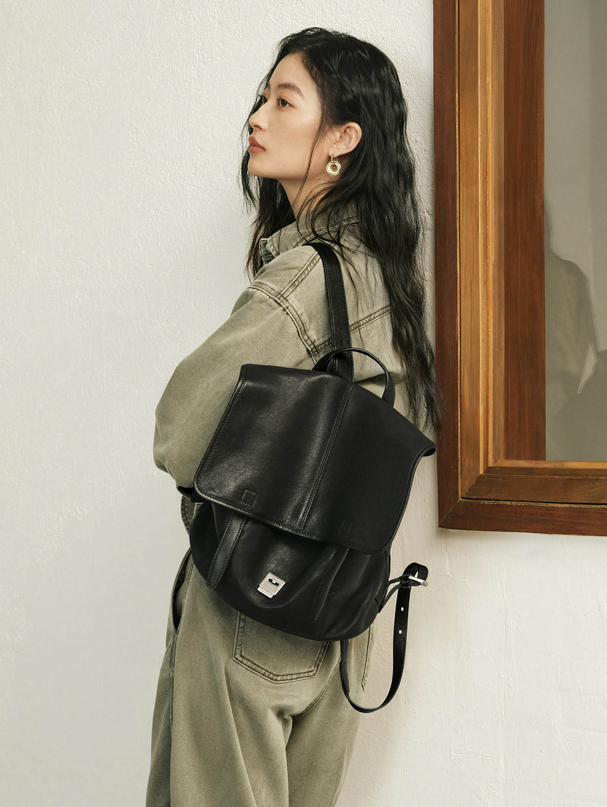 DEEPKEE 植鞣羊皮センジャ雙肩包 qiujia282 號