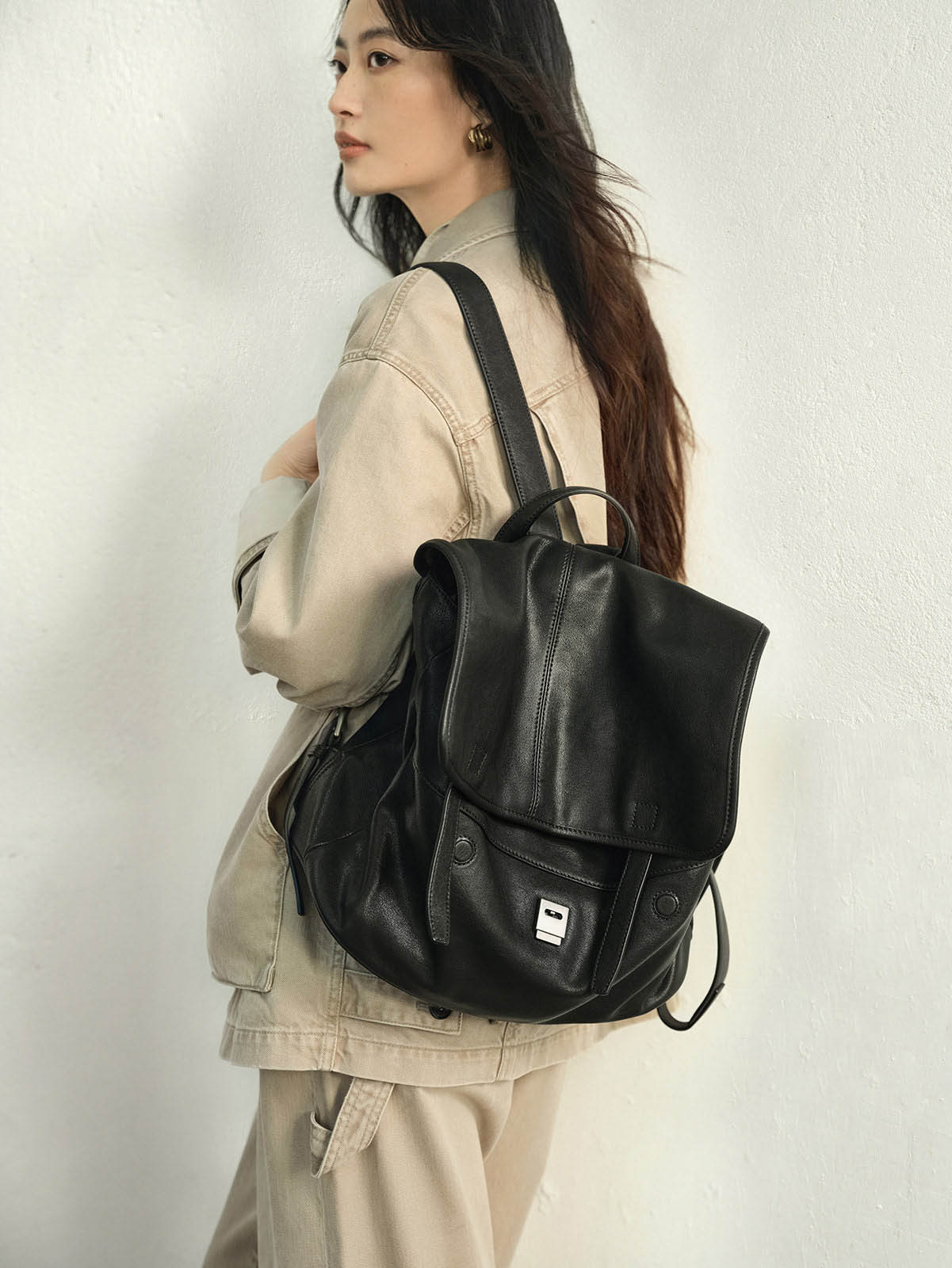 DEEPKEE 植鞣羊皮センジャ雙肩包 qiujia282 號