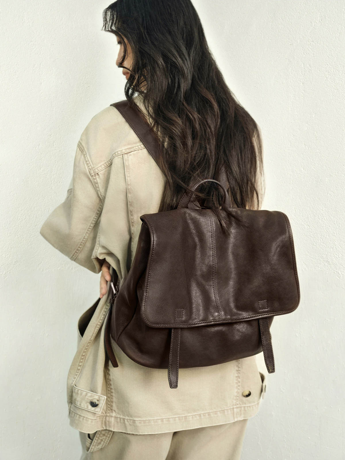 DEEPKEE 植鞣羊皮センジャ雙肩包 qiujia282 號