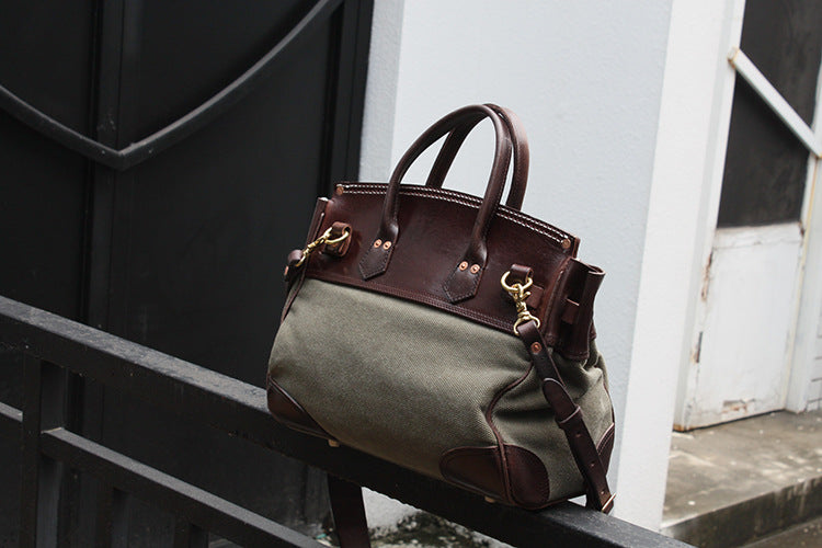 Vegetable Tanned Cowhide Faux Birkin 30 Bag #KM-76819