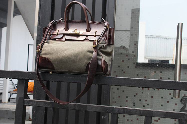 Vegetable Tanned Cowhide Faux Birkin 30 Bag #KM-76819