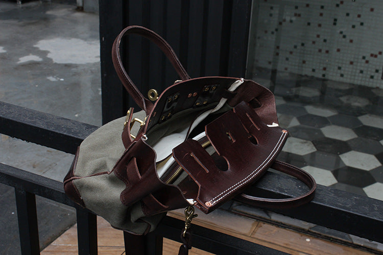 Vegetable Tanned Cowhide Faux Birkin 30 Bag #KM-76819