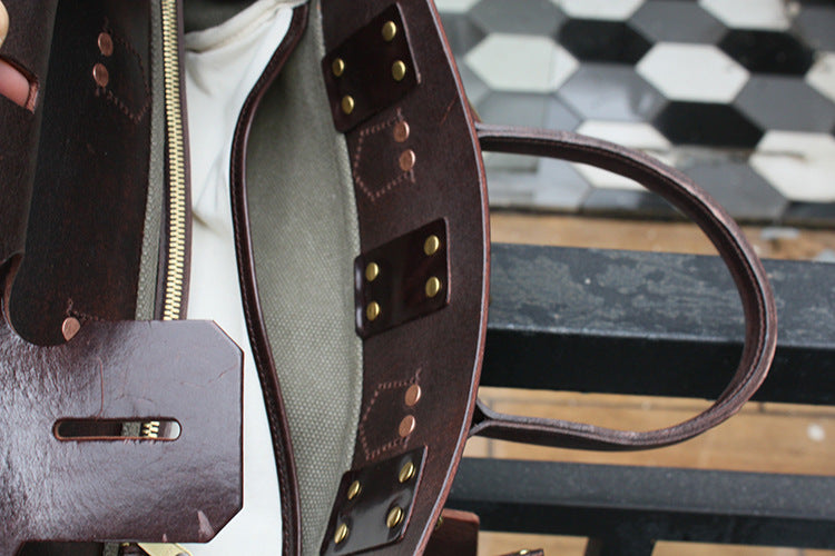 Vegetable Tanned Cowhide Faux Birkin 30 Bag #KM-76819