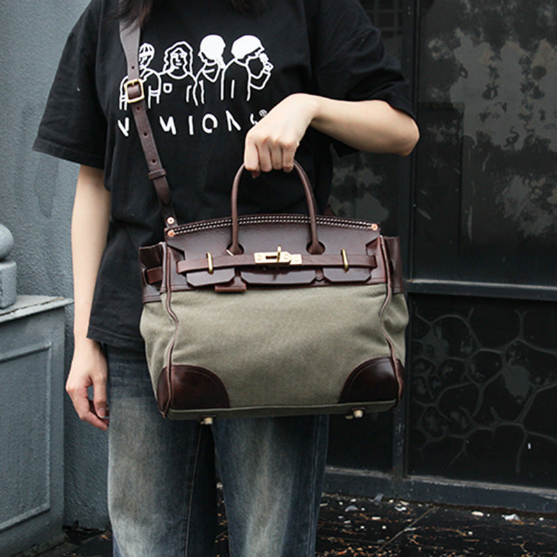 Vegetable Tanned Cowhide Faux Birkin 30 Bag #KM-76819