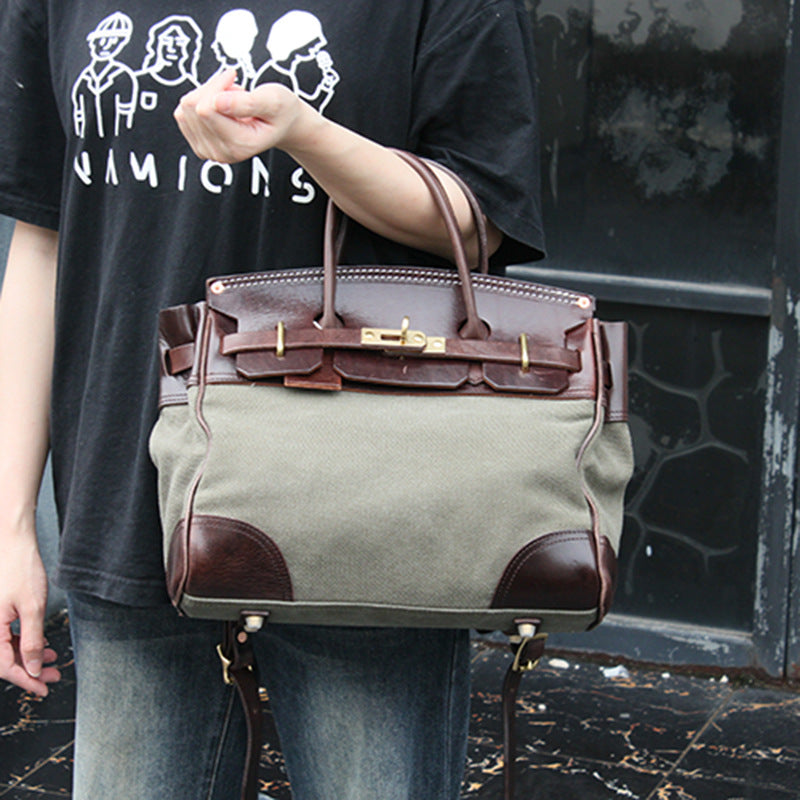 Vegetable Tanned Cowhide Faux Birkin 30 Bag #KM-76819