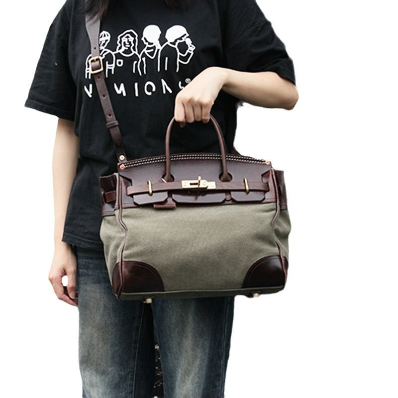 Vegetable Tanned Cowhide Faux Birkin 30 Bag #KM-76819