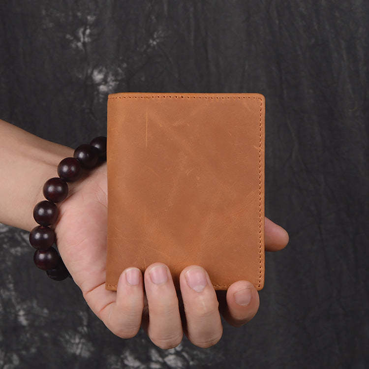 DEEPKEEE HANDMADE | Distressed Leather Bifold Wallet No.L197