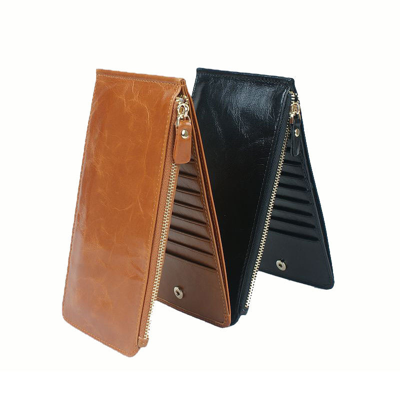 香港狄記手工製作 - 油蠟牛皮超輕薄手拿包 3045號