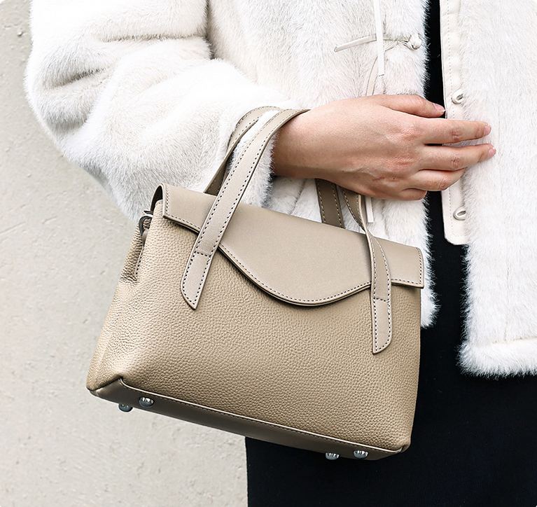 DEEPKEE 真皮簡約手提包 休閒斜挎包 7110 號