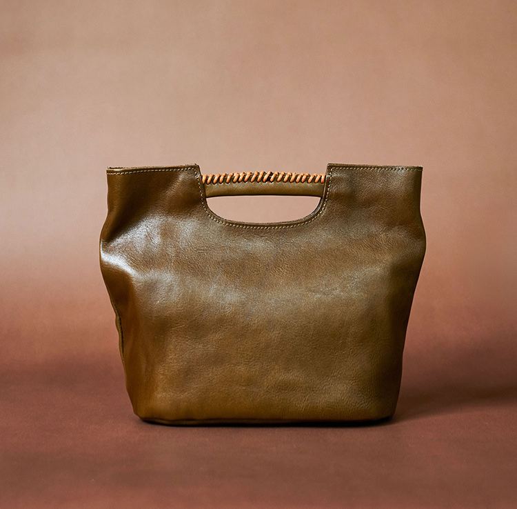 DEEPKEE 復古頭層樹膏植鞣牛皮女士包袋 質感真皮軟包 78817 號