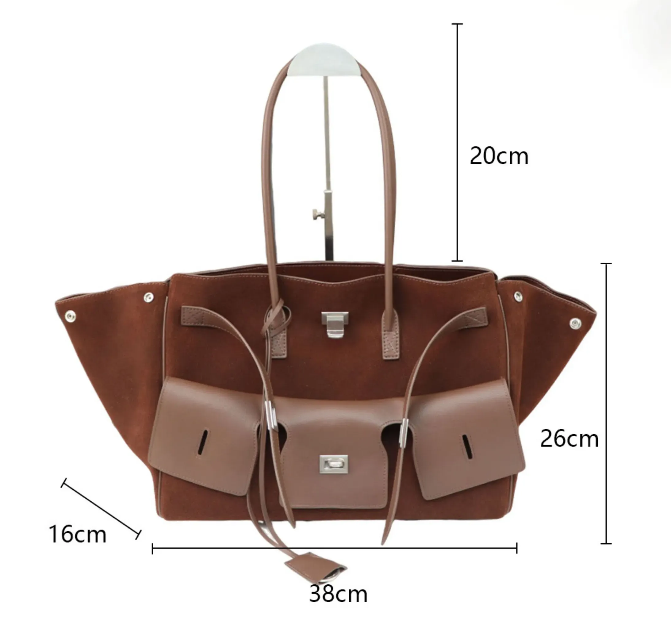 deepkee-8008 original nubuck handmade full-grain genuine leather cowhide bag deepkee-8008-機車翅膀包皮單肩托特包 8008號