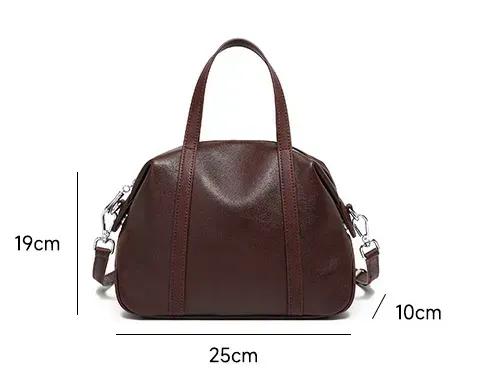 DEEPKEE original nubuck handmade full-grain genuine leather cowhide bag 高級感小眾真皮單肩波士頓枕頭包 手提斜挎包 2898 號