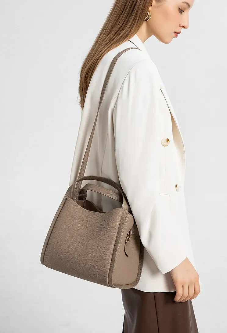 DEEPKEE original nubuck handmade full-grain genuine leather cowhide bag 牛皮大容量水桶包 9605 號