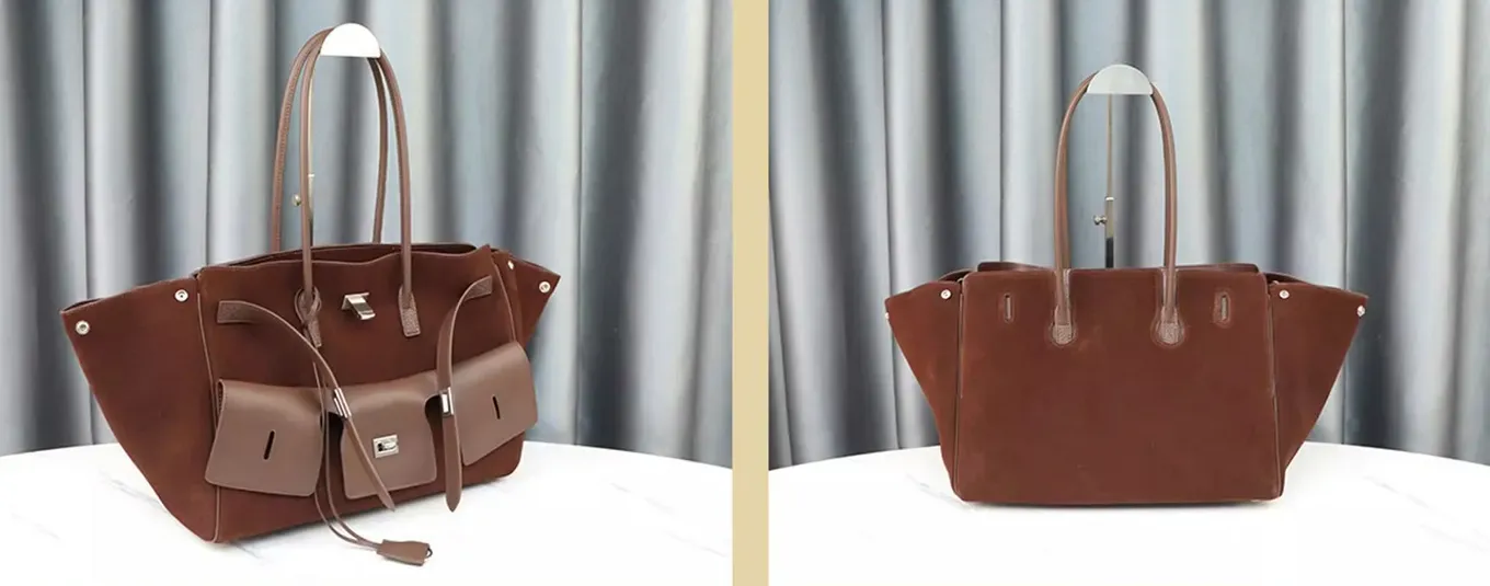 deepkee-8008 original nubuck handmade full-grain genuine leather cowhide bag deepkee-8008-機車翅膀包皮單肩托特包 8008號