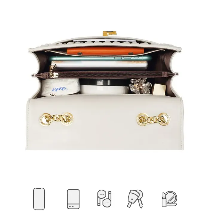 DEEPKEE original nubuck handmade full-grain genuine leather cowhide bag きんこ鍊條斜挎真皮包包 953168F 號