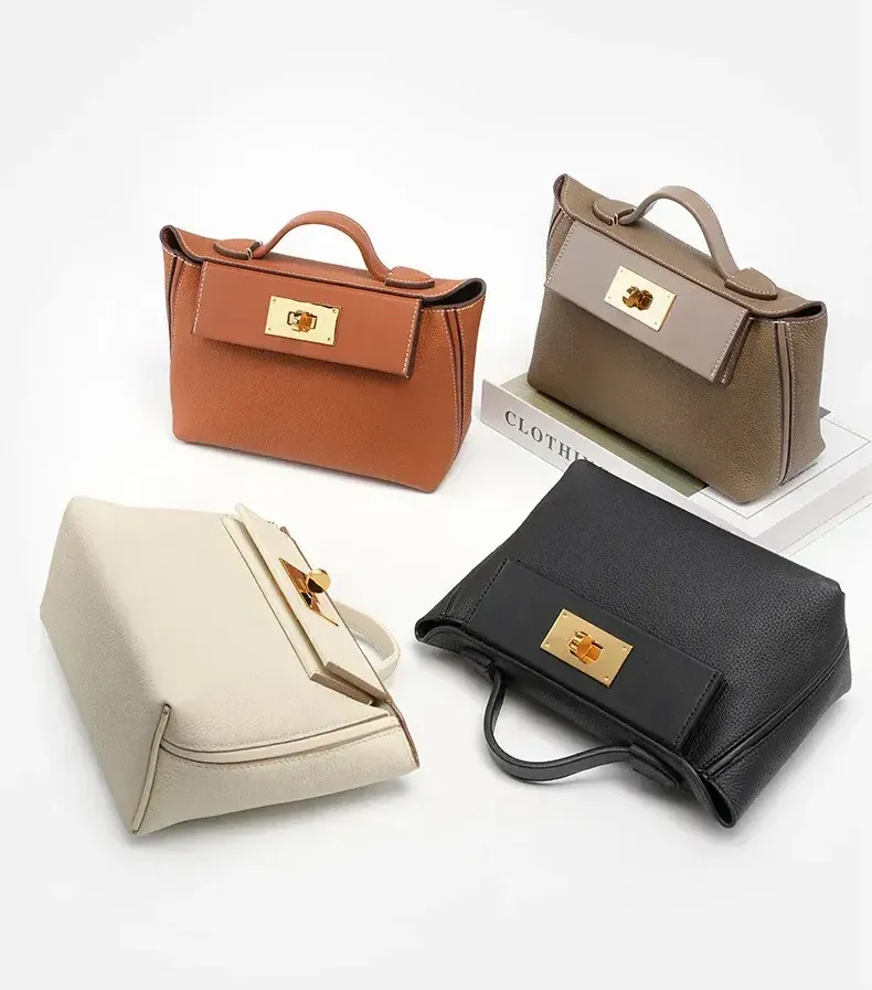 DEEPKEE original nubuck handmade full-grain genuine leather cowhide bag 頭層牛皮餃子包手提單肩斜挎背包 2519 號