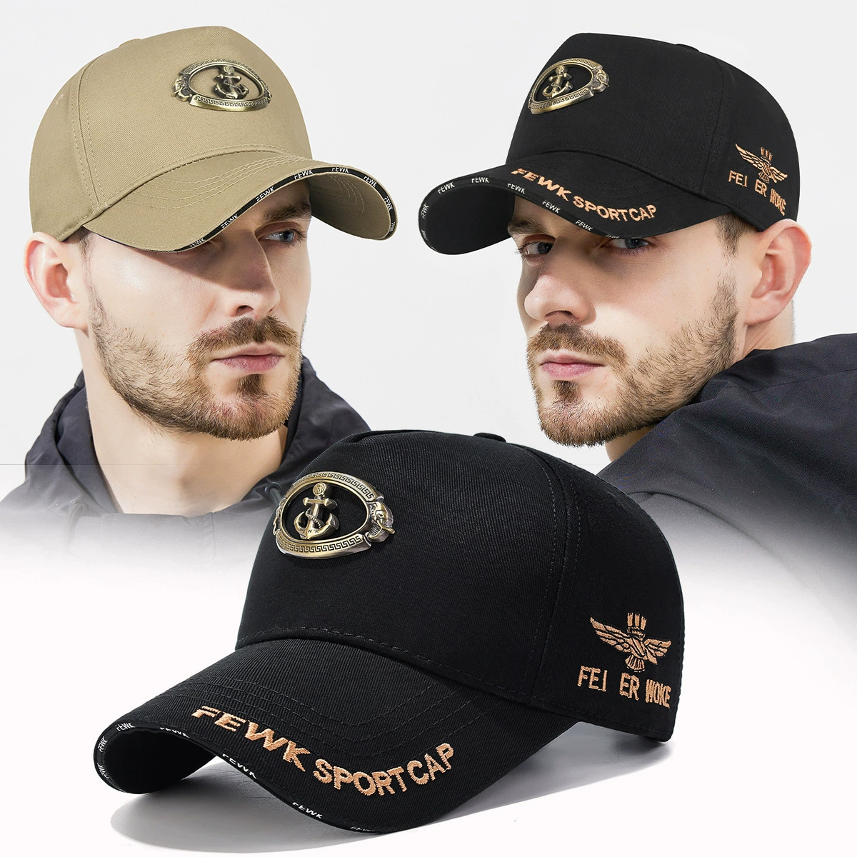 🧢☀️金屬錨重工業刺繡棒球帽 989