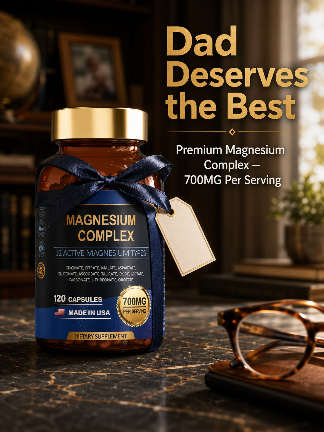 12 Magnesium Forms in One  700mg Per Serving 120 Capsules Per Bottle