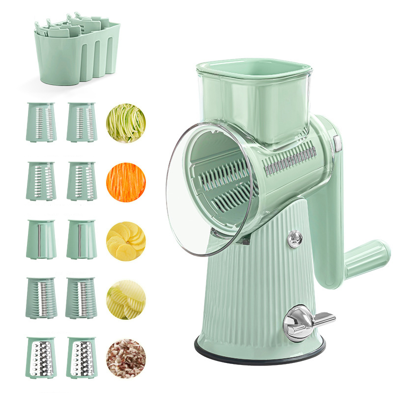 Hand crank multifunctional vegetable cutter