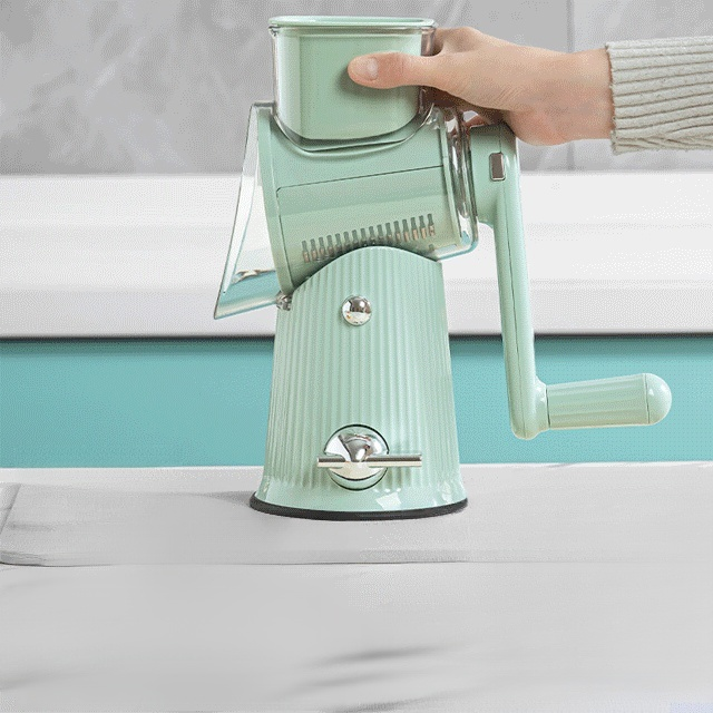 Hand crank multifunctional vegetable cutter