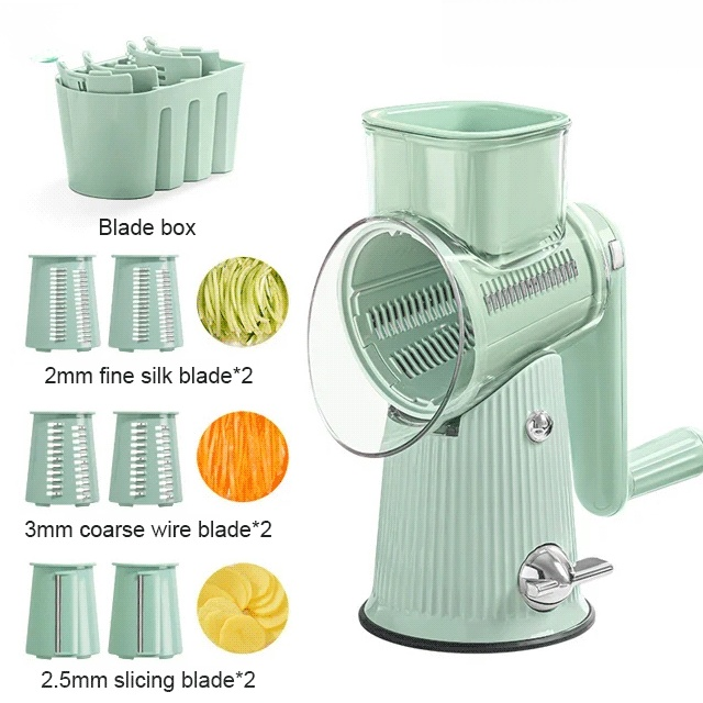 Hand crank multifunctional vegetable cutter