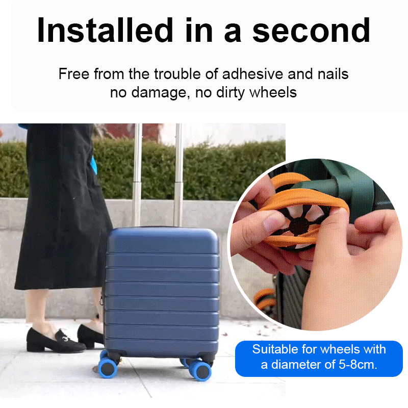 🧳🔇These luggage wheel covers not only protect your suitcase from wear and tear but also reduce noise.