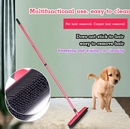 🔥Pet hair removal broom hack: the amount of hair that came up is disturbing.