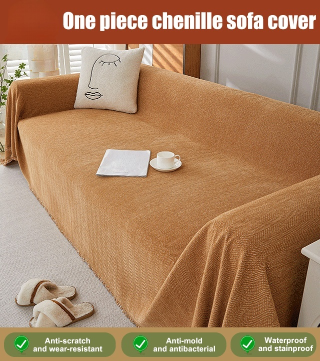 🌻One piece chenille sofa cover 🌻Suitable for all seasons, soft and comfortable 🌻Anti-scratch, wear-resistant, mildew-proof, anti-bacterial, waterproof and anti-fouling
